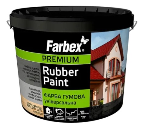 Фарба гумова Універсальна світло-зелена, ТМ Farbex -1,2 кг